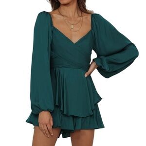 Hello Molly Sunrise Memories Romper – Forest Green - Size 6 | New with Tags